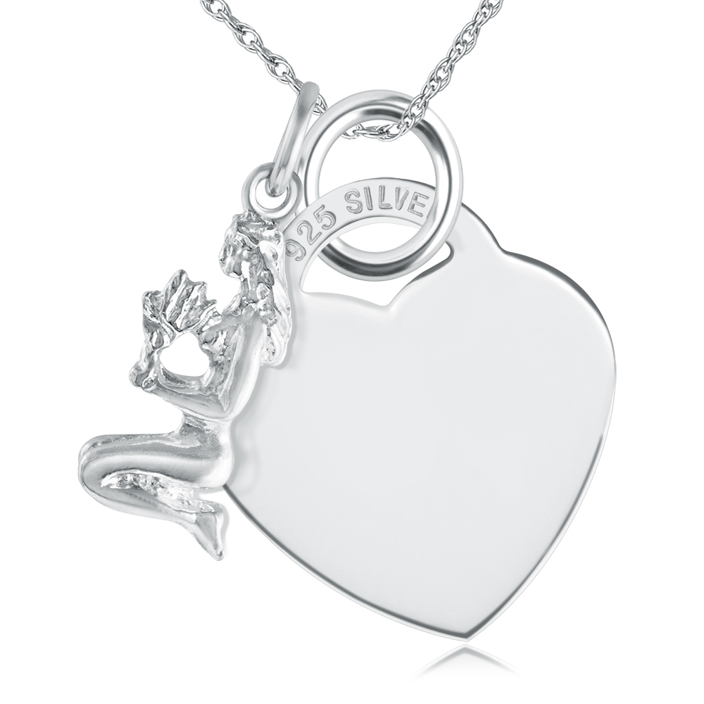 Virgo Necklace, with Heart, Personalised, Sterling Silver, Zodiac