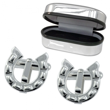 Lucky Horseshoe Cufflinks, 925 Sterling Silver, Can be Personalised