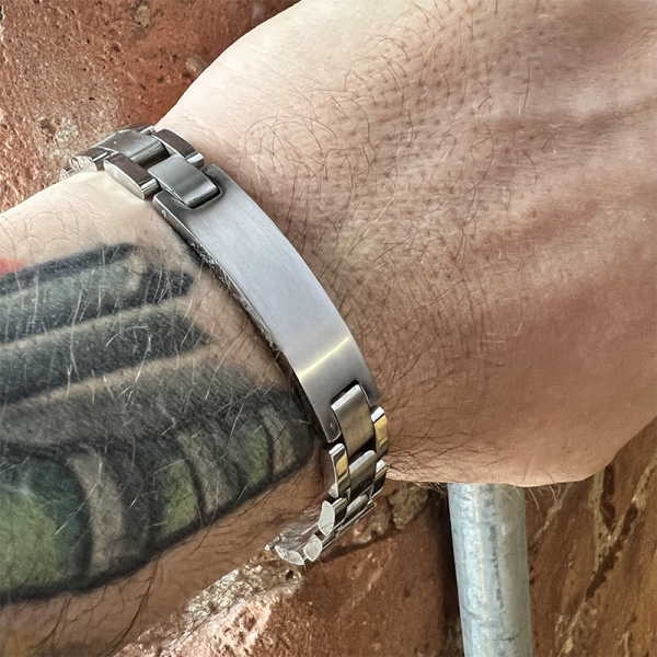 Mens Medical Alert Bracelet, with Personalisation, Stainless Steel
