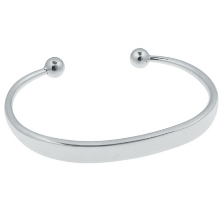 Mens Heavyweight Identity Torque Bangle, Personalised, Sterling Silver, Hallmarked