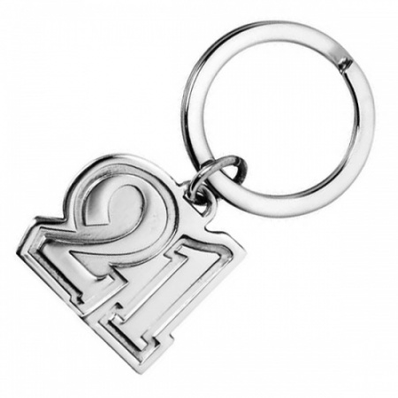 Number 21 Sterling Silver 21st Birthday Keyring (can be personalised)