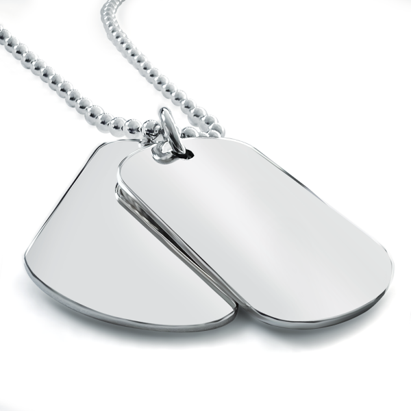 Men's Double Dog Tags, Personalised, Sterling Silver