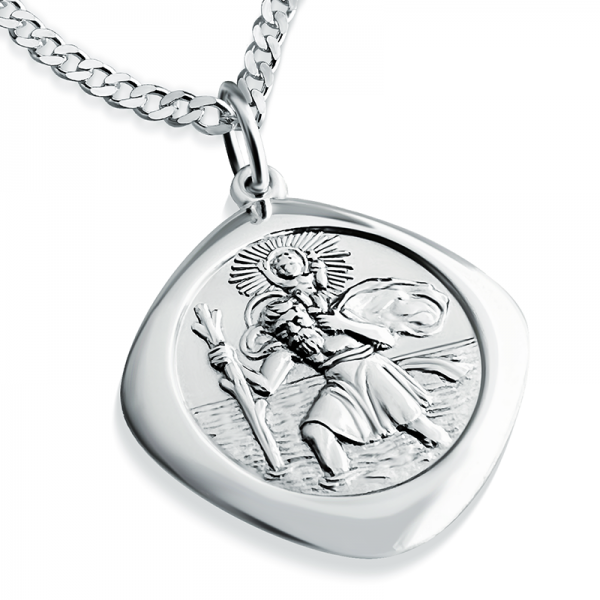 Personalised St Christopher Double Sided, Sterling Silver