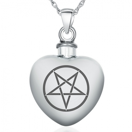 Pentagram Ashes Locket Necklace, Personalised, 925 Sterling Silver