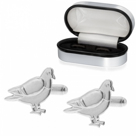 Pigeon Racing Fancier Cufflinks, Personalised / Engraved, 925 Sterling Silver