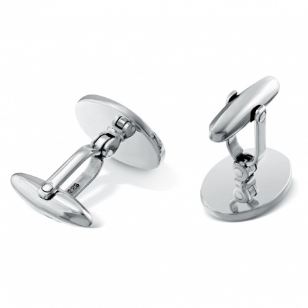 Plain Oval Sterling Silver Cufflinks (can be personalised)