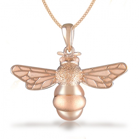 Bumble Bee Necklace, Rose Gold Plated