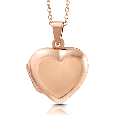 Heart Locket Necklace Rose Gold Plated Sterling Silver (can be personalised)