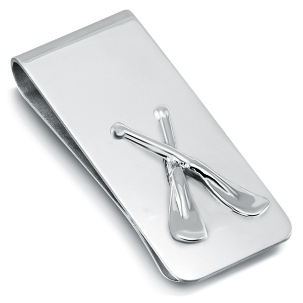 Rowing Oars Money Clip, 925 Sterling Silver, Can be Personalised