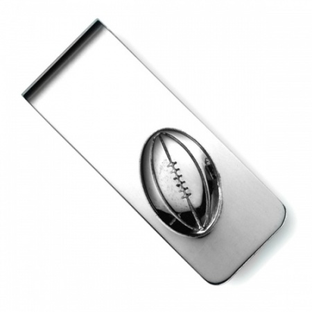 Rugby Ball Sterling Silver Hallmarked Money Clip (can be personalised)
