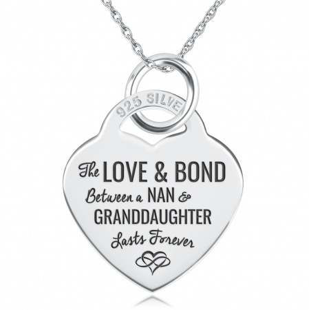 The Love & Bond Between Us Lasts Forever Necklace, Personalised Sterling Silver