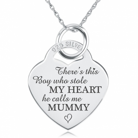 Theres This Boy Who Stole My Heart Necklace, Personalised, 925 Sterling Silver