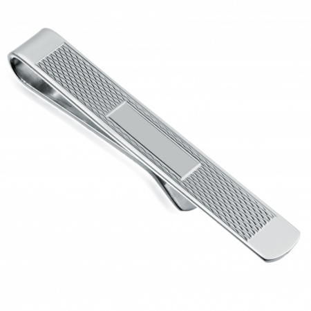 Engine Turned Tie Slide Sterling Silver (can be personalised)