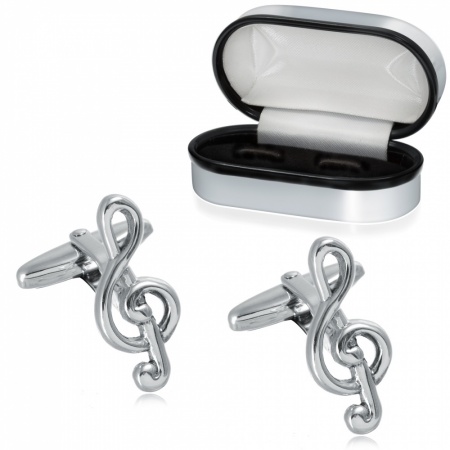Treble Clef, Music Note Cufflinks, 925 Sterling Silver, can be personalised