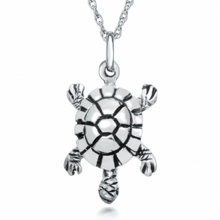 Turtle Necklace, Sterling Silver