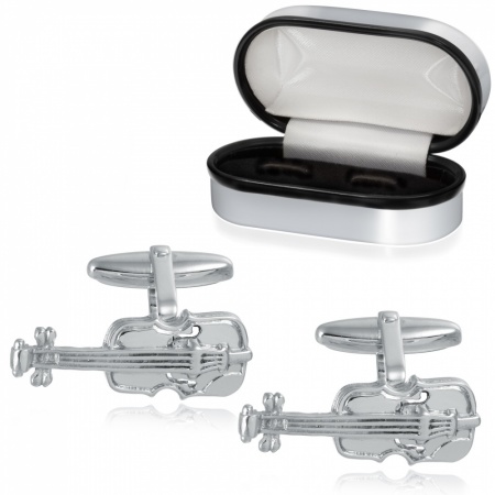 Violin Cufflinks, 925 Sterling Silver, can be personalised