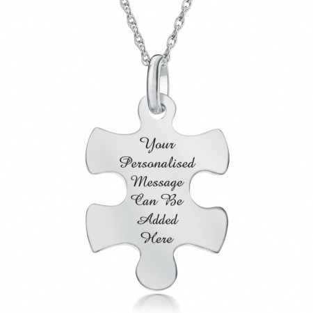 You Are My Missing Piece Jigsaw Necklace, Personalised, 925 Sterling Silver