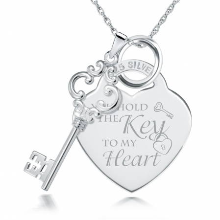 You Hold the Key to My Heart Sterling Silver Necklace (can be personalised)